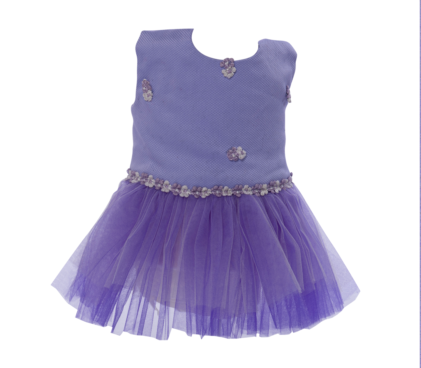 Purple pet dress with tulle ruffle