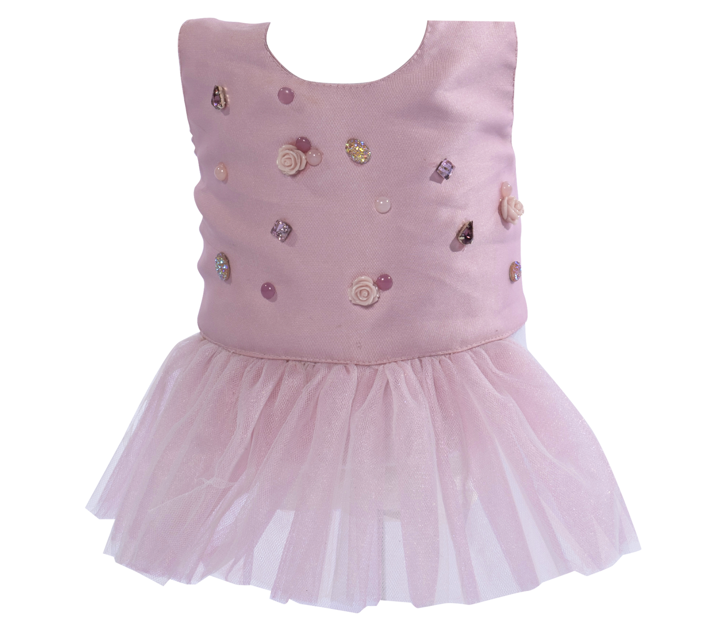 Pink pet dress with tulle ruffles