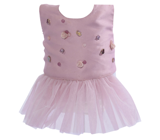 Pink pet dress with tulle ruffles