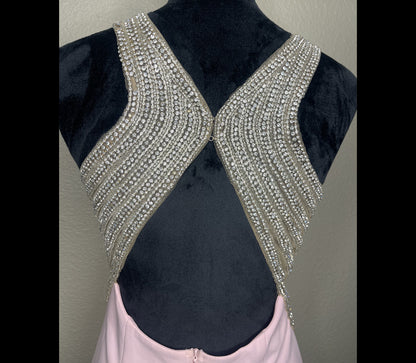 Pink open leg gala dress